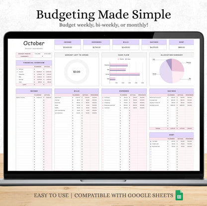 The Budgeting template for Excel & Google Sheets (all currencies)