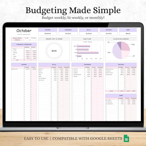 The Budgeting template for Excel & Google Sheets (all currencies)
