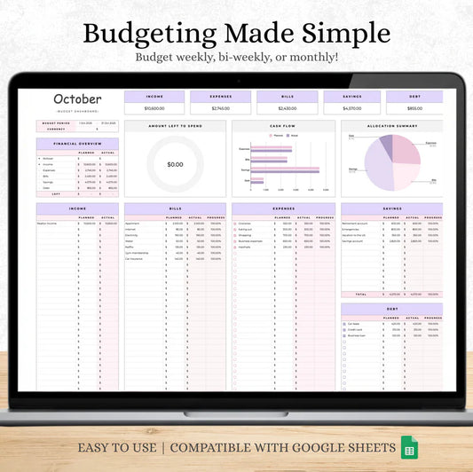 The Budgeting template for Excel & Google Sheets (all currencies)