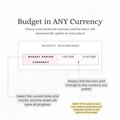 The Budgeting template for Excel & Google Sheets (all currencies)